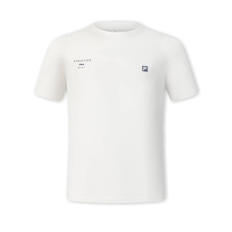 FILA T Shirts Men's Brown White Crew Neck