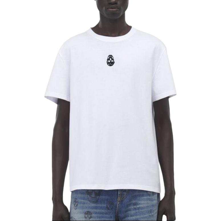 Alexander McQueen Skull Embellished Crewneck T Shirt