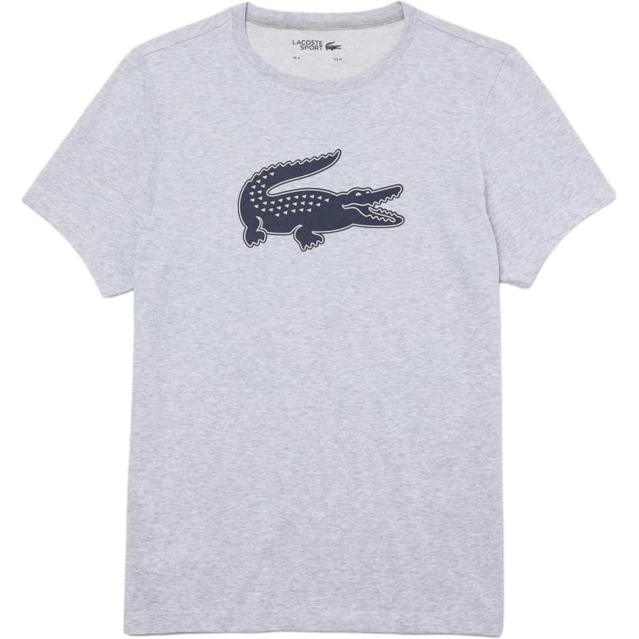 LACOSTE T Shirts Men's Gray Crew Neck Moderate Straight Fit