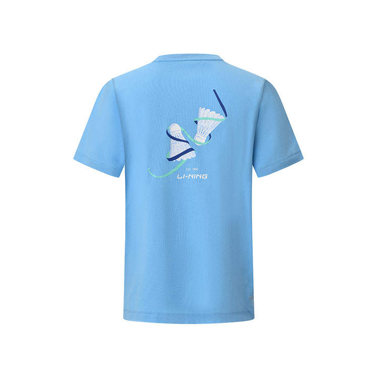 Li-Ning Li Ning Badminton Collection T Shirt Unisex Light Sea Blue