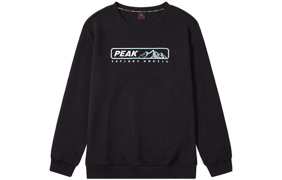 PEAK PEAK Sweatshirts Men's Black Crew Neck Moderate Regular