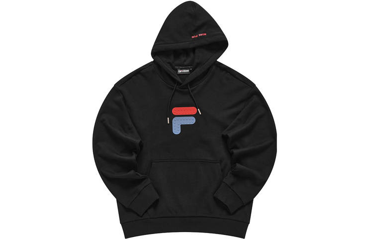 FILA FUSION Sweatshirts Unisex Black Hooded Moderate Regular