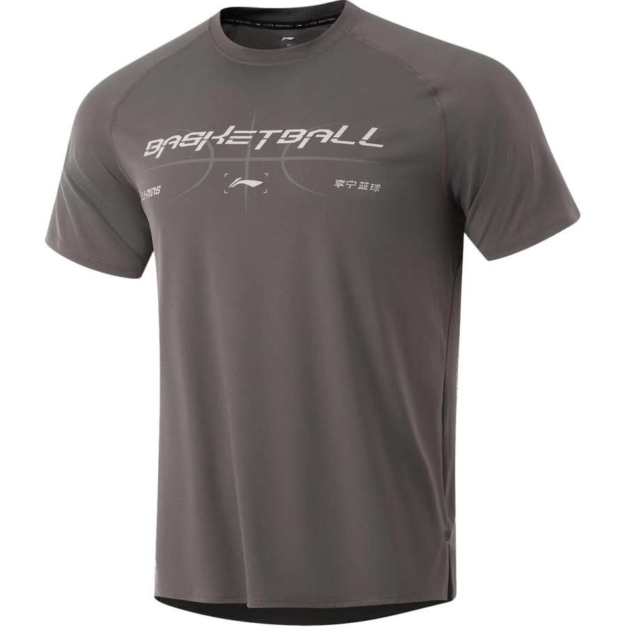Li-Ning Li Ning Professional Basketball Collection T Shirt Men's Road Gray