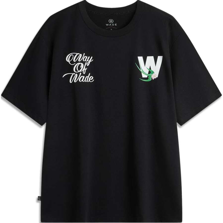 Li-Ning Li Ning T Shirts Men's Black Crew Neck Moderate Straight Fit
