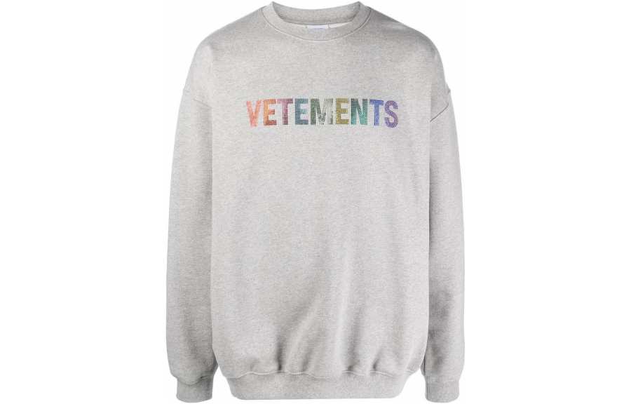 Vetements Sweatshirts Unisex Gray Crew Neck Moderate Regular