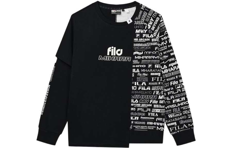 FILA Sweatshirts Men's Black Crew Neck Moderate Regular