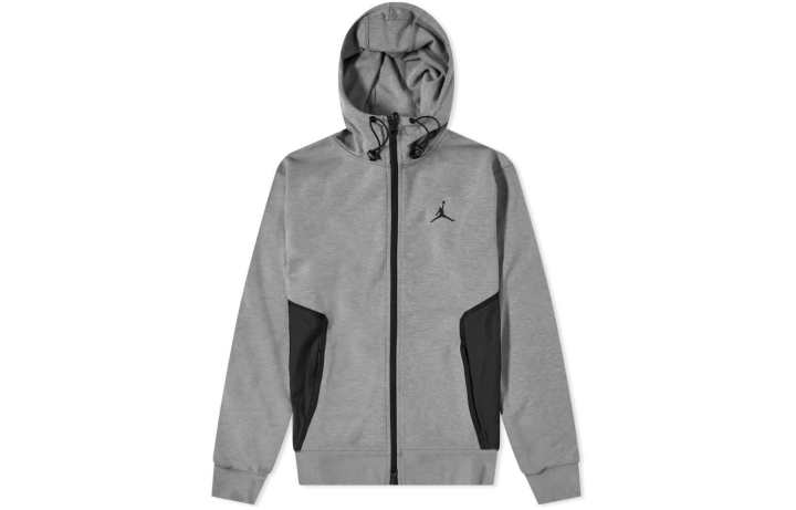 Jordan Jordan Sweatshirts Men's Gray Hooded Non Detachable Moderate Cardigan