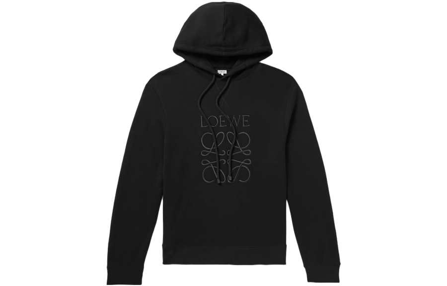 LOEWE LOEWE Sweatshirts Men's Black Hooded Moderate Regular