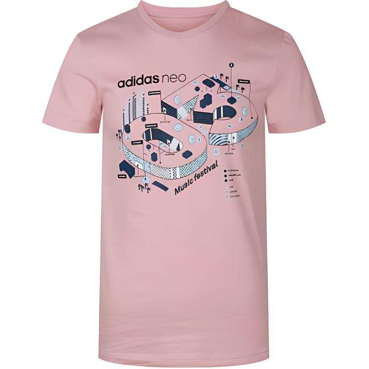 Adidas Neo FAVES TEE T Shirt Men's Pink
