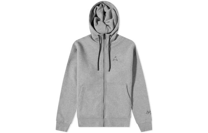 Jordan Jordan Sweatshirts Men's Gray Hooded Moderate Cardigan