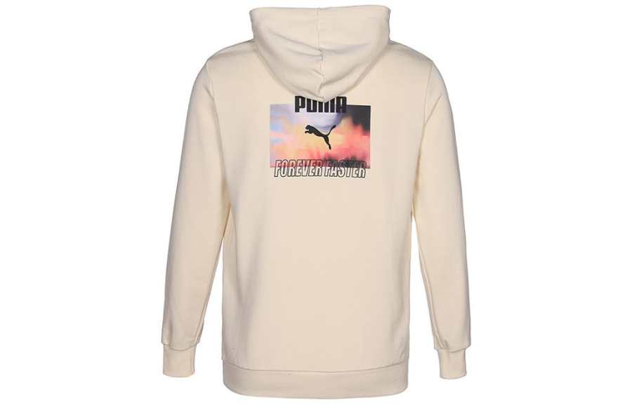 PUMA Sweatshirts Unisex Ecru Hooded Moderate Regular