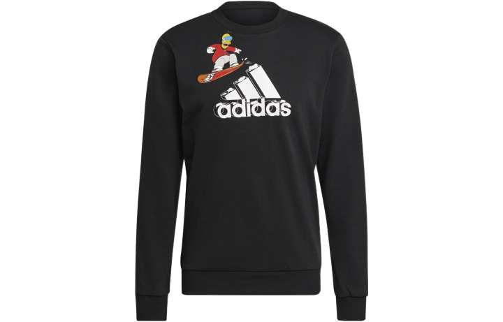 Adidas Adidas X The Simpsons Sweatshirts Men's Black Crew Neck Moderate Regular