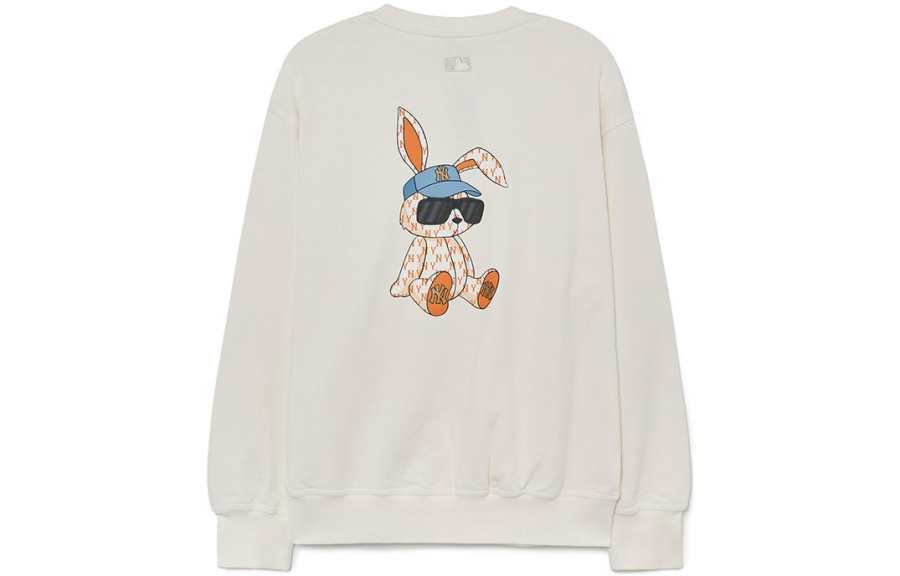 MLB New York Yankees Sweatshirts Unisex Cream Crew Neck Moderate Regular