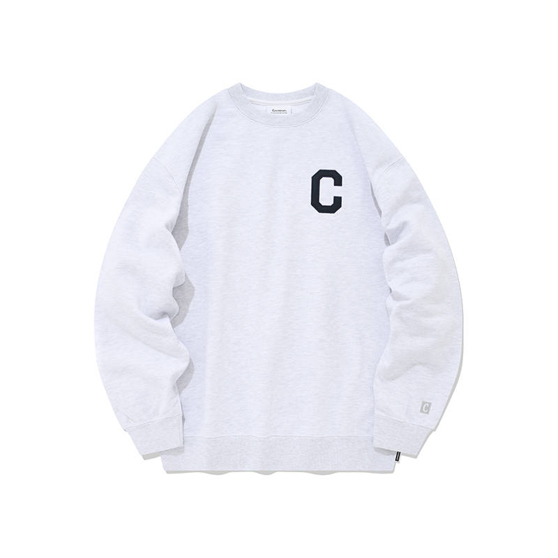 COVERNAT Sweatshirts Unisex Light Gray Crew Neck Moderate Regular