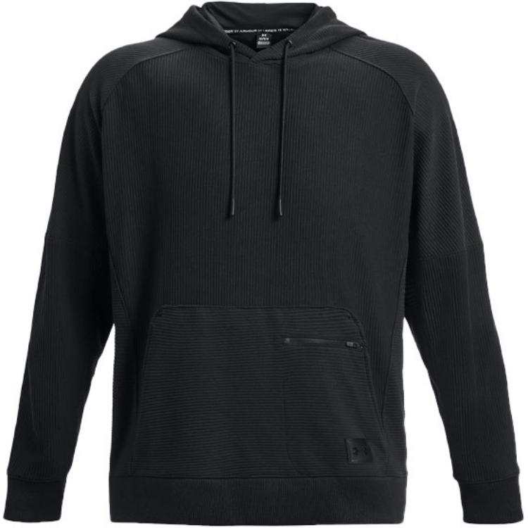 Under Armour Ottoman Sweatshirts Men's Black Hooded Thickened Regular