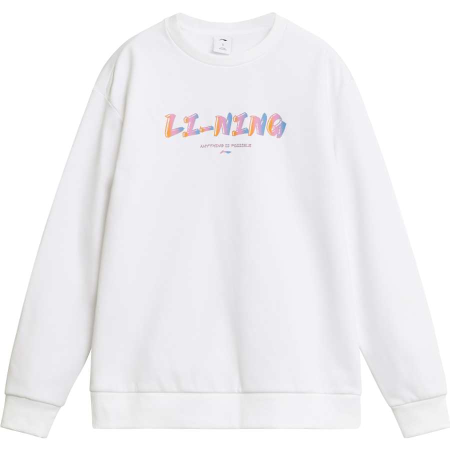 Li-Ning Li Ning Sweatshirts Unisex White Crew Neck Moderate Regular