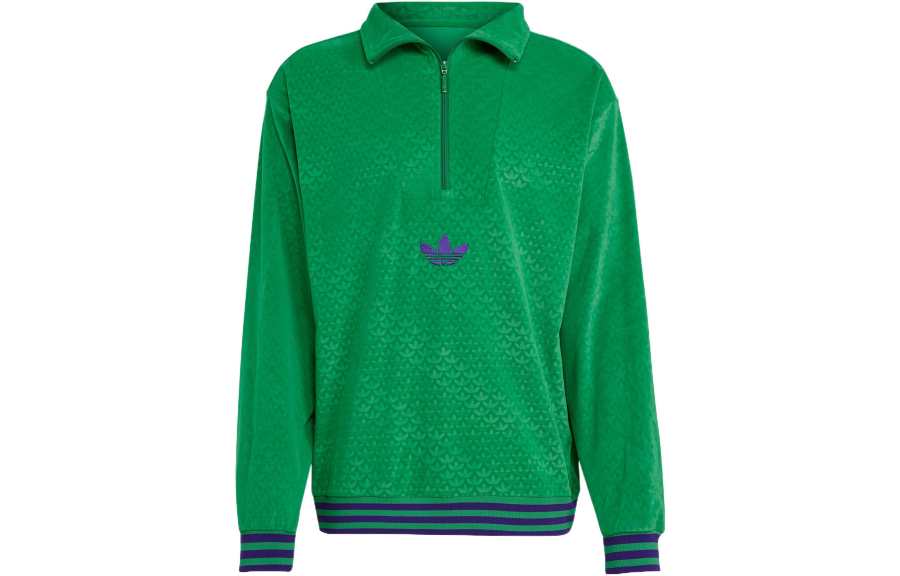 Adidas Originals Sweatshirts Men's Green Lapel Moderate Other