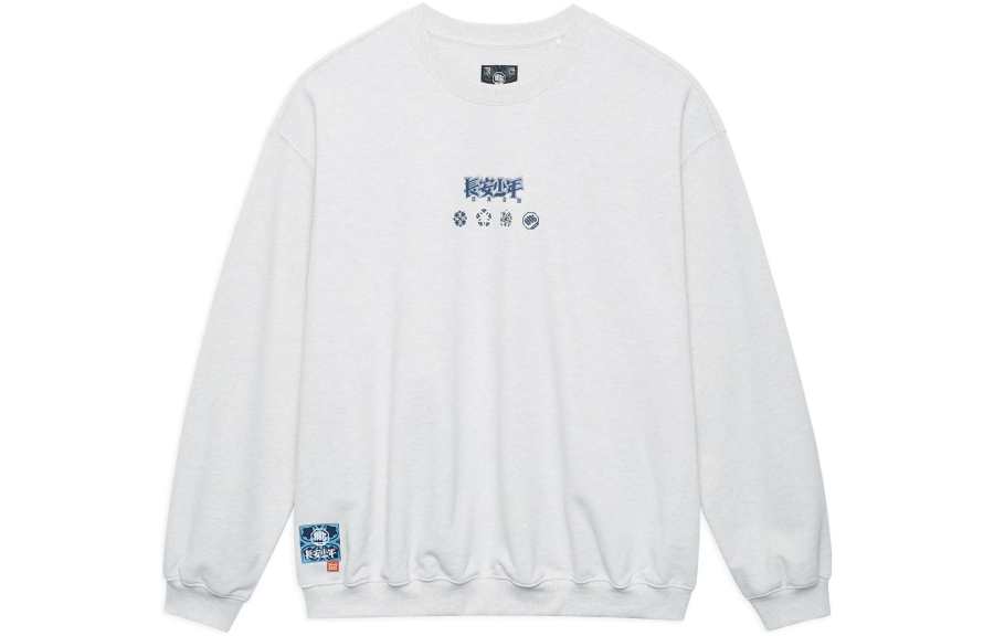 Li-Ning Li Ning Sweatshirts Unisex White Crew Neck Moderate Regular