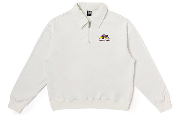 Lee Lee Xline Sweatshirts Unisex White Half Turtleneck Moderate