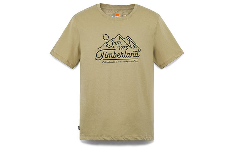 Timberland T Shirts Men's Liquorice Yellow Crew Neck Moderate Straight Fit
