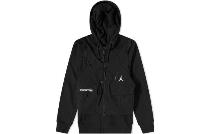 Jordan Jordan Sweatshirts Men's Black Hooded Moderate Cardigan