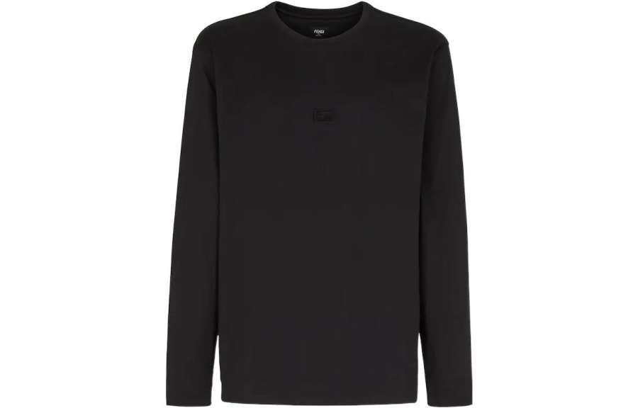 FENDI Sweatshirts Men's Black Crew Neck Moderate Other