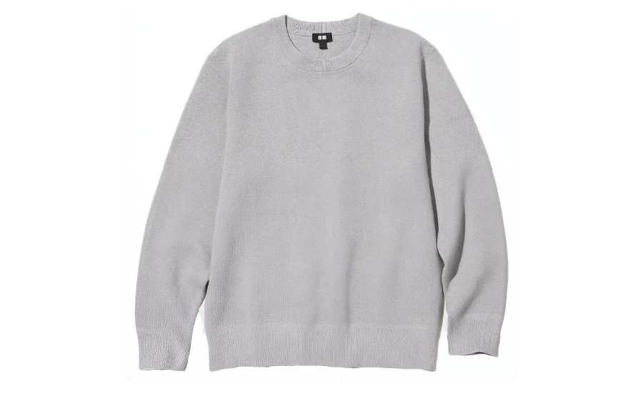 UNIQLO Sweatshirts Unisex Gray Crew Neck Moderate Regular