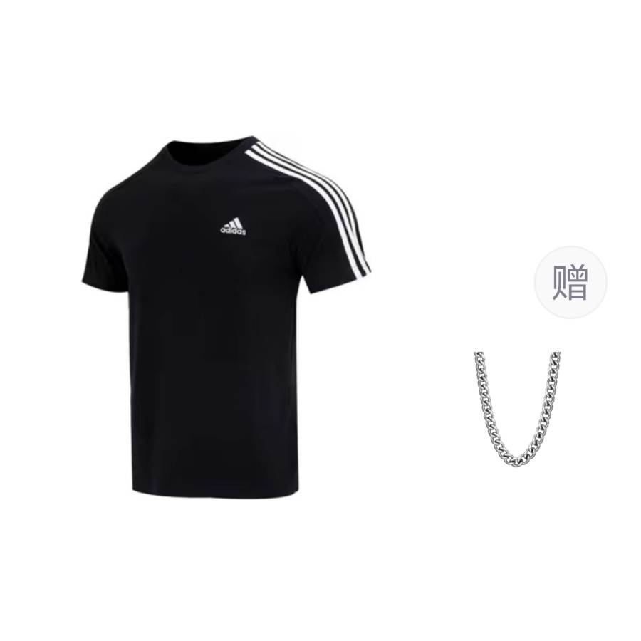 Adidas Adidas T Shirts Men's Black Crew Neck Moderate Straight Fit