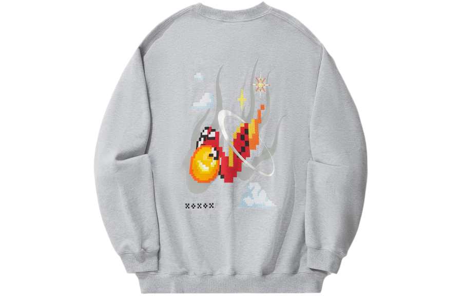 Li-Ning Li Ning Sweatshirts Men's Gray Crew Neck Moderate Regular