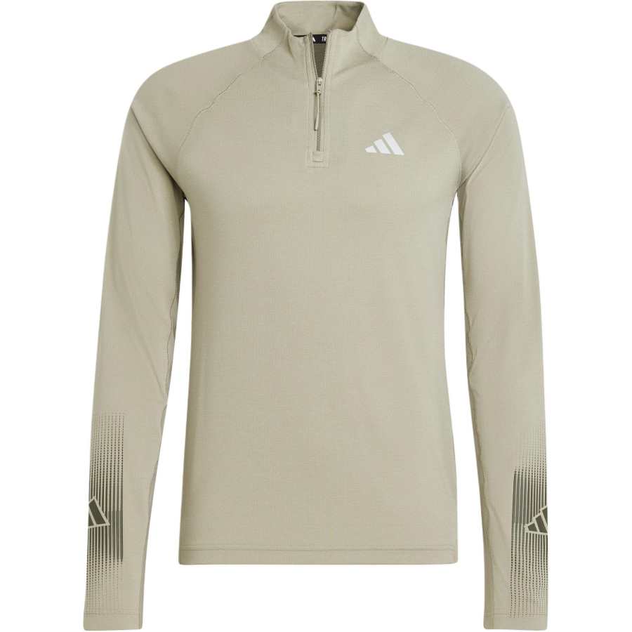 Adidas Adidas Gym+AEROREADY BRANDLOVE 1/4 ZIP SHIRT T Shirt Men's Olive Green