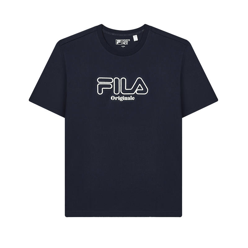 FILA T Shirts Men's Secret Mirror Blue Crew Neck Moderate