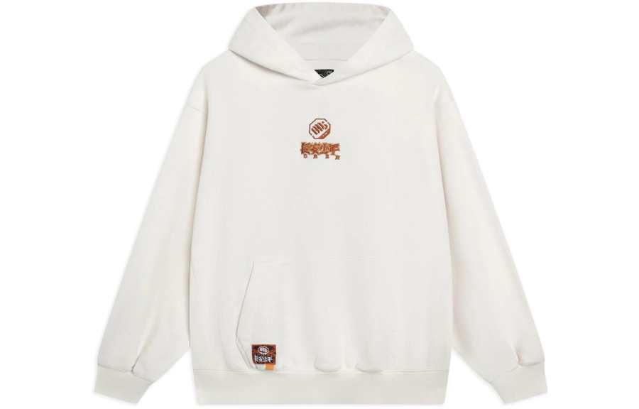 Li-Ning Li Ning Sweatshirts Unisex White Hooded Moderate Regular