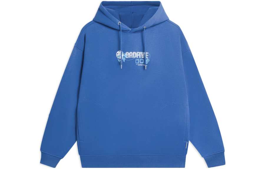 Li-Ning Li Ning Sweatshirts Unisex Blue Hooded Thickened Regular
