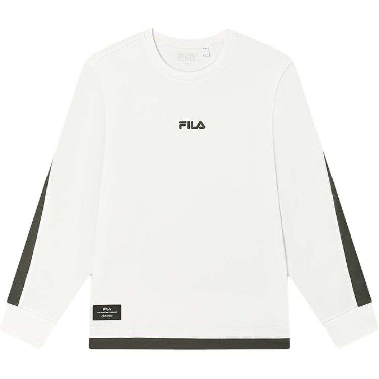 FILA T Shirts Men's Cloud White Crew Neck Moderate Straight Fit