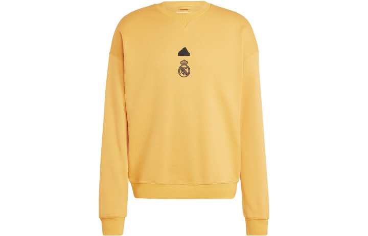 Adidas Adidas Real Madrid Sweatshirts Men's Yellow Crew Neck Moderate Regular