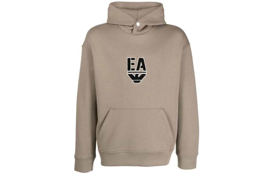 EMPORIO ARMANI EA Sweatshirts Men's Dusty Gray Hooded Moderate Regular