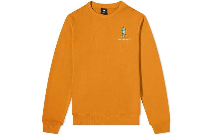 New Balance New Balance Sweatshirts Men's Madras Orange Crew Neck Moderate Regular