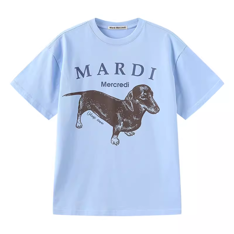 MARDI MERCREDI Dachshund Puppy T Shirts Unisex Crew Neck Moderate Straight Fit