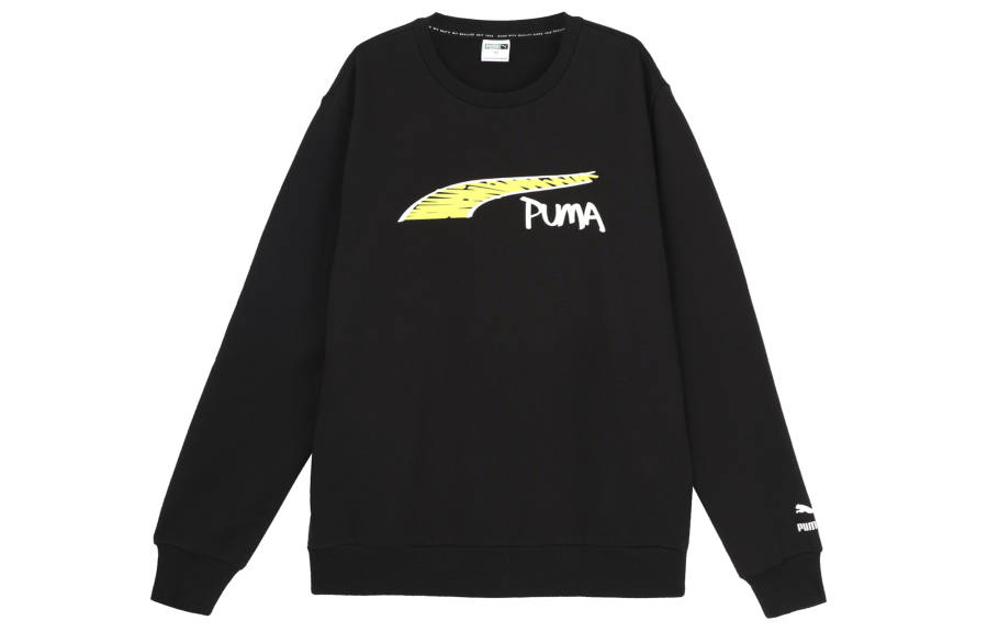 PUMA PUMA Sweatshirts Unisex Black Crew Neck Moderate Regular