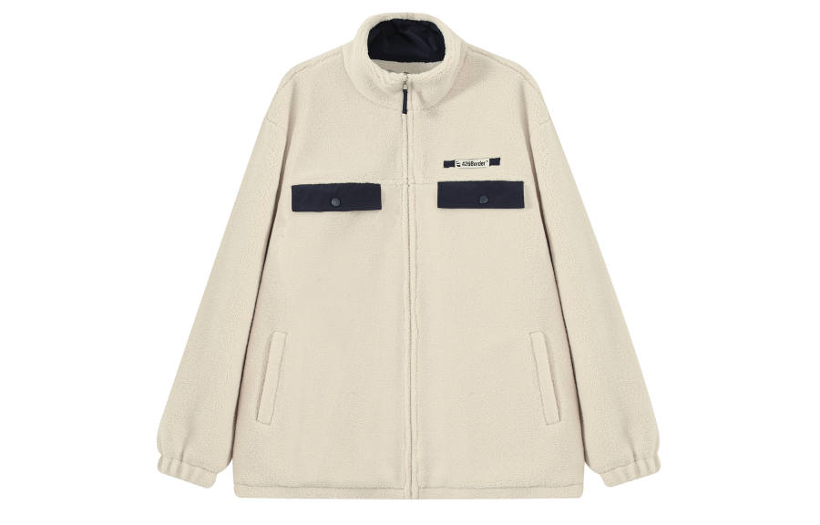 F426 Sweatshirts Unisex Stand Collar Moderate Cardigan