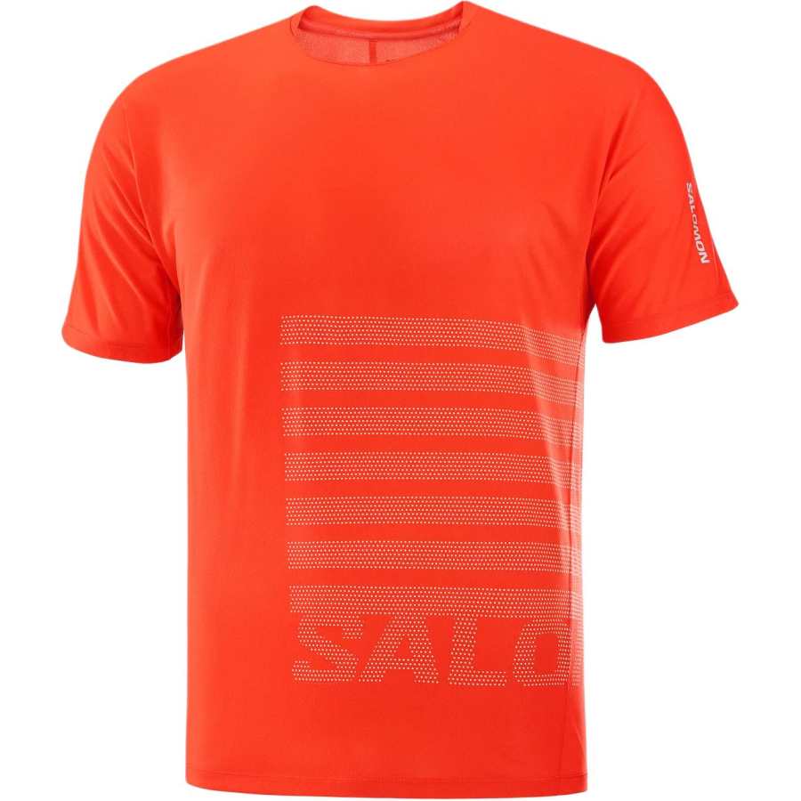 SALOMON SENSE AEROGRAPHIC Running T Shirt Men's Cherry Tomato/Rainy Day