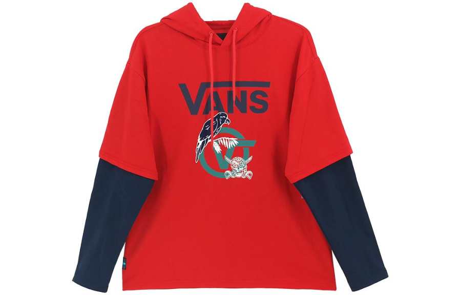 Vans Vans Sweatshirts Men's Red Hooded Moderate Mock Two Piece