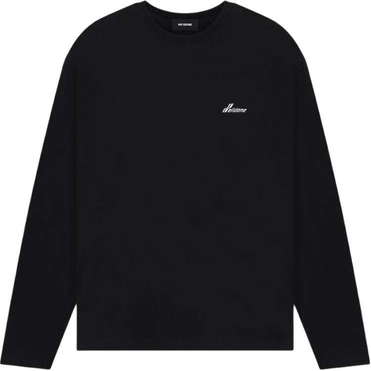 WE11DONE T Shirts Men's Black Crew Neck Moderate Straight Fit