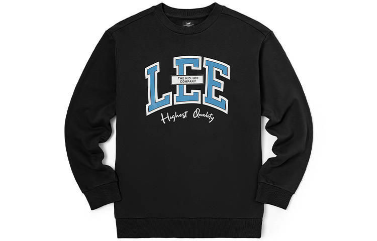 Lee Lee Sweatshirts Men's Black Crew Neck Moderate Regular