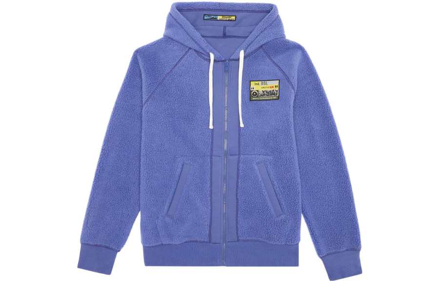 DIESEL Sweatshirts Men's Purple Hooded Moderate Cardigan