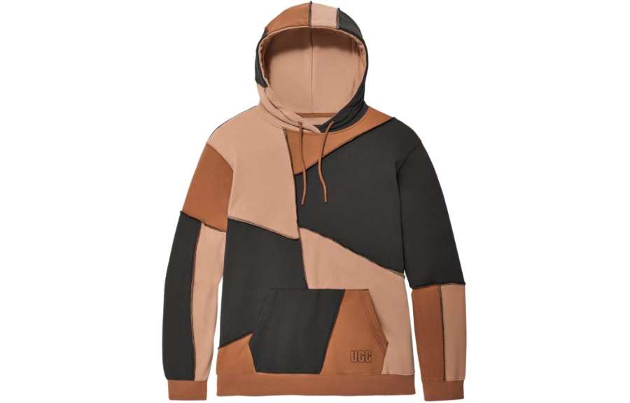 UGG All Gender Raini Piecework Hoodie Sweatshirt Unisex Brown