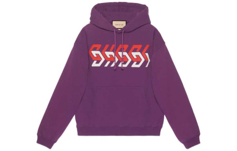 GUCCI Mirror Logo Print Hoodie