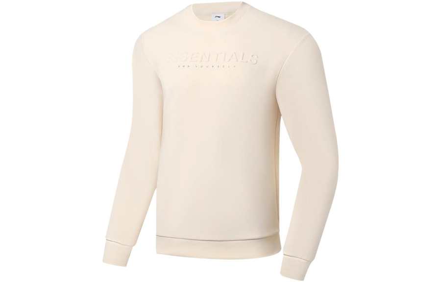 Li-Ning Li Ning Fitness Series Sweatshirts Men's White Crew Neck Moderate Regular