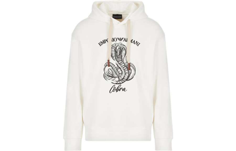 EMPORIO ARMANI Sweatshirts Men's Ecru Hooded Moderate Regular