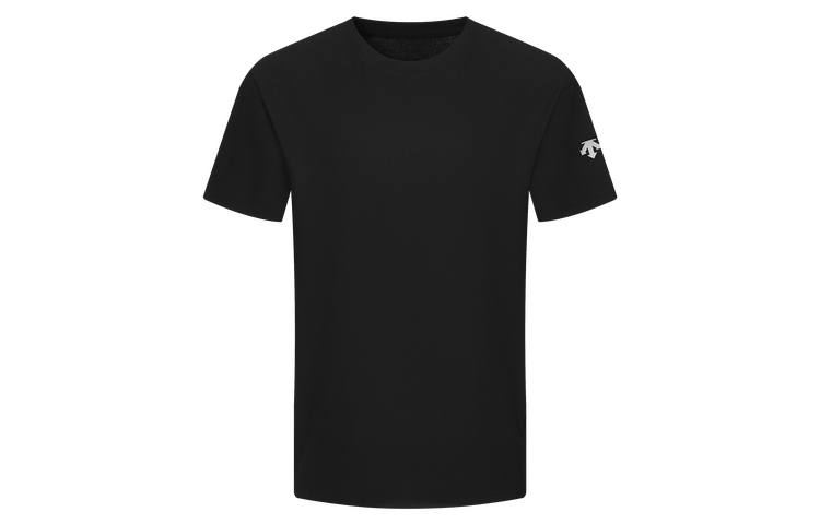 DESCENTE BLEU T Shirts Men's Crew Neck Moderate Straight Fit